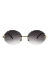 Round Oval Rimless Circle Vintage Sunglasses - Femstylo