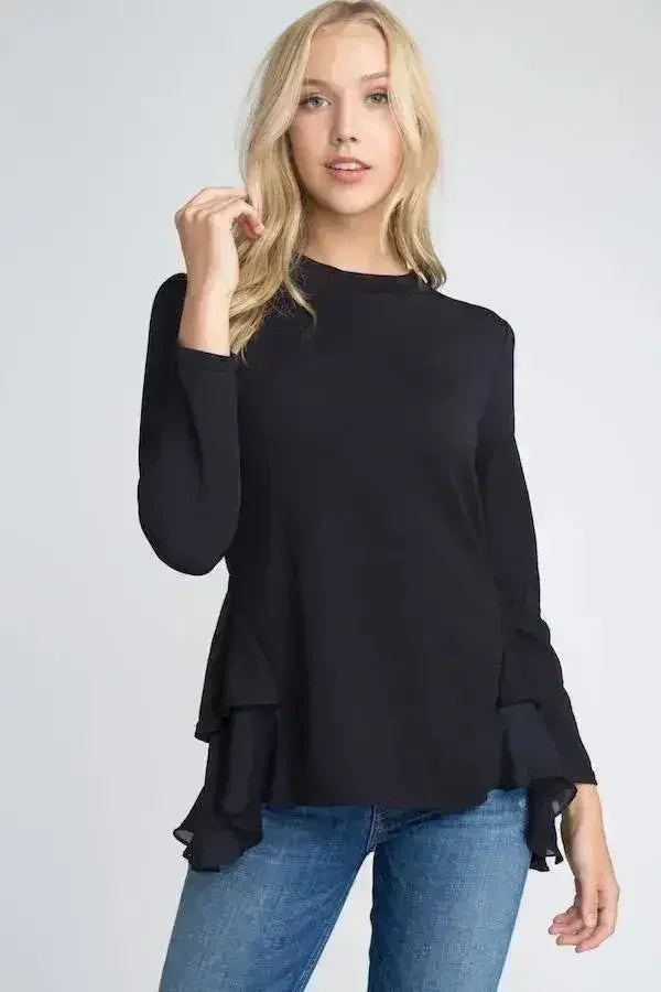 Women's Long Sleeve Ruffle Top - Femstylo