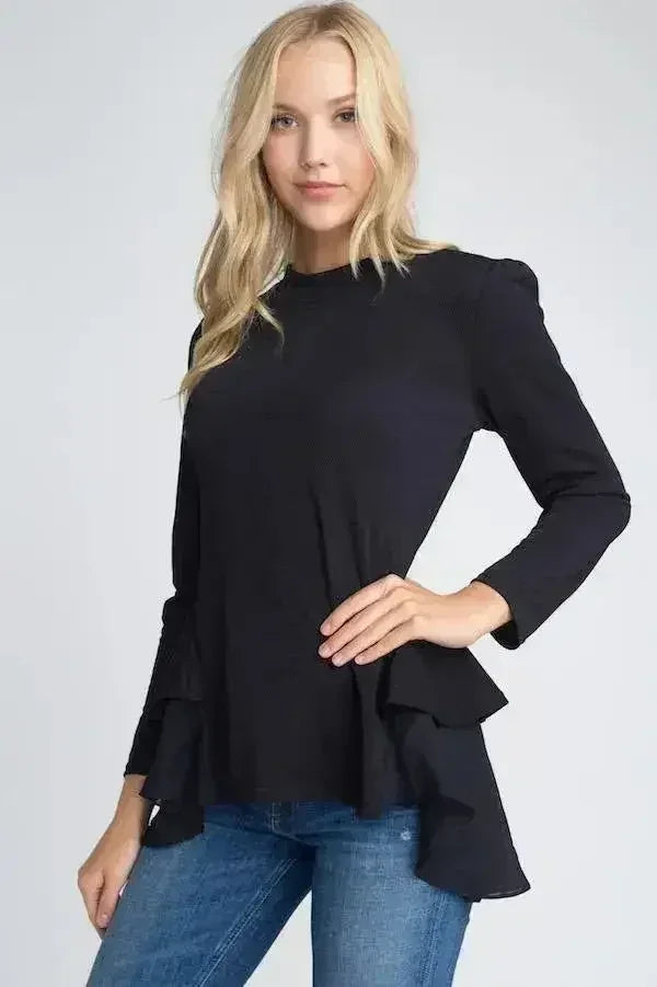 Women's Long Sleeve Ruffle Top - Femstylo