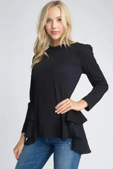 Women's Long Sleeve Ruffle Top - Femstylo