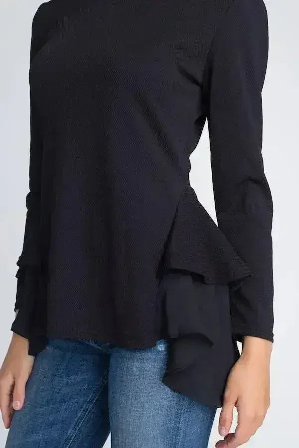 Women's Long Sleeve Ruffle Top - Femstylo