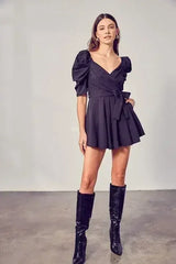 Wrap Front Side Tie Romper - Femstylo