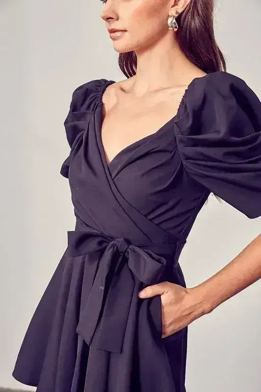 Wrap Front Side Tie Romper - Femstylo