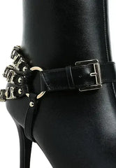 Buckle Harness Stiletto Boots - 3" Heel | Femstylo - Femstylo
