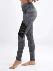 High-Waisted Pilates Leggings with Side Pockets & Mesh Panels - Femstylo