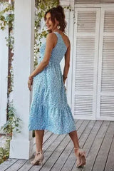 Floral one shoulder smocked dress - Femstylo