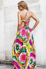 Maxi Dress with Back Tie Detail - Femstylo