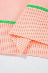 White Striped Half Sleeve Drop Shoulder Sweater - Femstylo