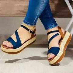 Hollow Buckle Roman Sandals - PU Women Shoes | Femstylo - Femstylo