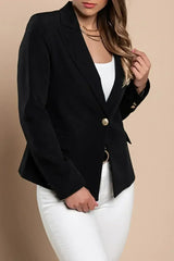 Blazer s klasičnim ovratnikom, črn - Femstylo