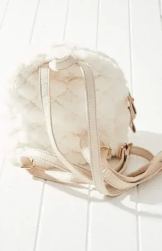 Vegan Fur Mini Backpack - Quilted Eco Bag | Femstylo - Femstylo