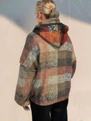 Double Take Full Size Half Zip Exposed Seam Fleece Hoodie - Femstylo