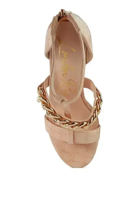 BONITA METAL CHAIN ZIP UP SANDAL - Femstylo