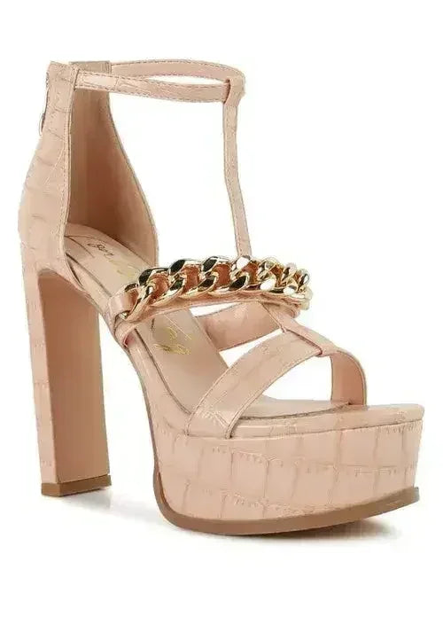 BONITA METAL CHAIN ZIP UP SANDAL - Femstylo