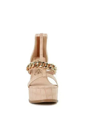 BONITA METAL CHAIN ZIP UP SANDAL - Femstylo