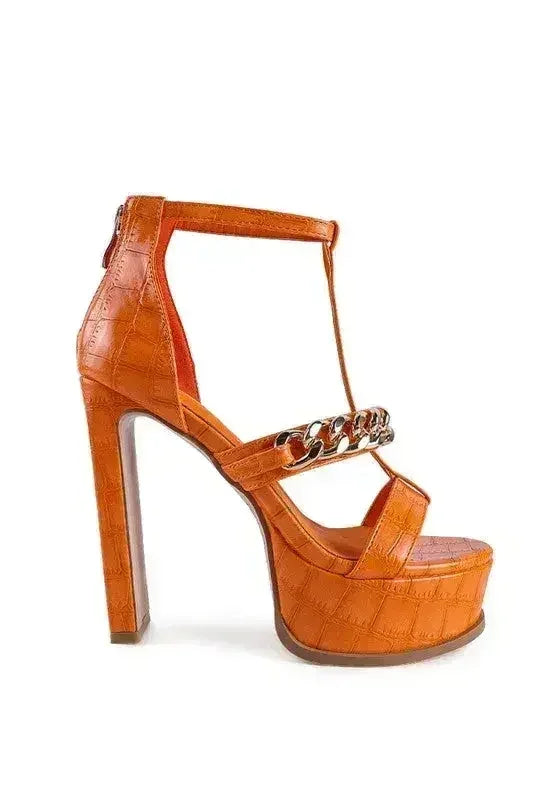 BONITA METAL CHAIN ZIP UP SANDAL - Femstylo