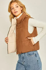 Woven Solid Reversible Vest - Femstylo