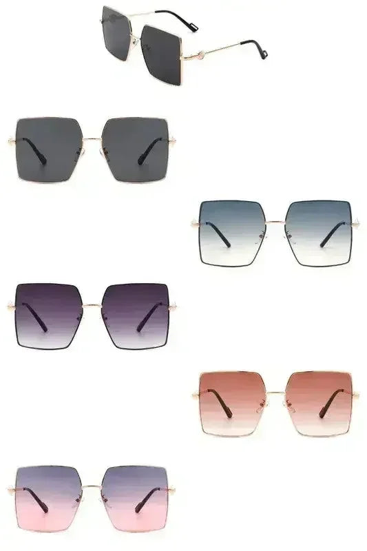 Square Oversize Flat Top Large Fashion Sunglasses - Femstylo