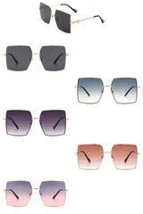 Square Oversize Flat Top Large Fashion Sunglasses - Femstylo