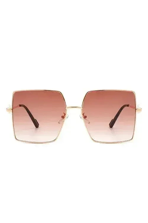 Square Oversize Flat Top Large Fashion Sunglasses - Femstylo