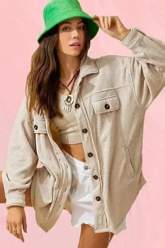 Sunset Fleece Jacket - Cozy Oversized Outerwear - Femstylo - Femstylo