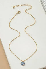 Checker Heart Pendant Necklace - Femstylo