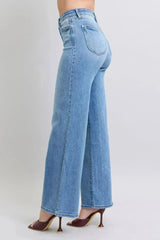Judy Blue Wide Leg Jeans – High Waist w/ Pockets | 93% Cotton Blend - Femstylo