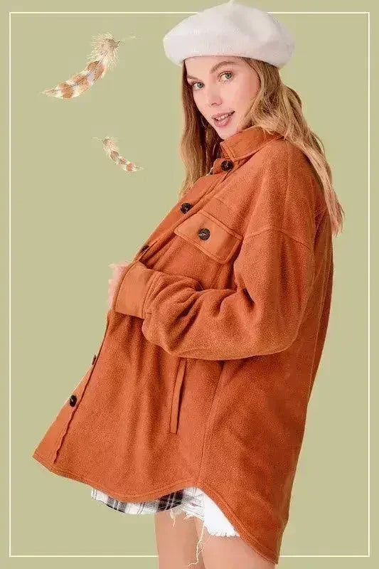 Sunset Fleece Jacket - Cozy Oversized Outerwear - Femstylo - Femstylo