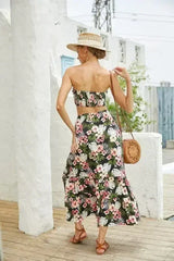 Women's 2Pcs Floral Long Skirt Set - Femstylo