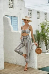 Women's Summer Bra Top with Loose Elastic pant - Femstylo