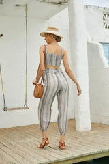 Women's Summer Bra Top with Loose Elastic pant - Femstylo