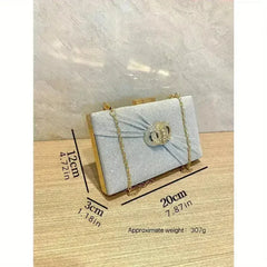 Diamond button-filled square clutch bag Diagonal wedding birthday - Femstylo