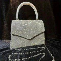 Rhinestone Evening Clutch - Convertible Silver Purse | Femstylo - Femstylo
