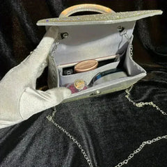 Rhinestone Evening Clutch - Convertible Silver Purse | Femstylo - Femstylo