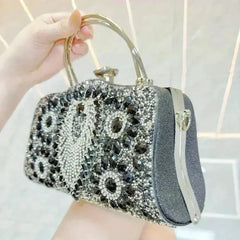 Diamond Inlaid Clutch - Convertible Evening Bag | Femstylo - Femstylo
