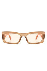 Retro Narrow Rectangle Flat Top Slim Sunglasses - Femstylo