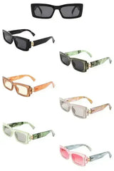 Retro Narrow Rectangle Flat Top Slim Sunglasses - Femstylo