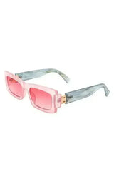 Retro Narrow Rectangle Flat Top Slim Sunglasses - Femstylo