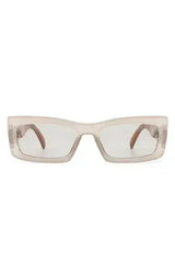 Retro Narrow Rectangle Flat Top Slim Sunglasses - Femstylo