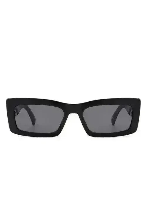 Retro Narrow Rectangle Flat Top Slim Sunglasses - Femstylo