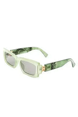 Retro Narrow Rectangle Flat Top Slim Sunglasses - Femstylo