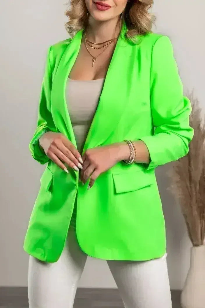 Turina Neon Zelen Daljši Blazer - Italijanska Kakovost | Femstylo - Femstylo