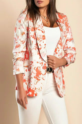Rose Pink Long Blazer with 3/4 Sleeves | Italian Made - Femstylo