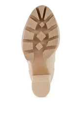 Faux Leather Fur Collar Ankle Boots - Chunky Heel | Femstylo - Femstylo