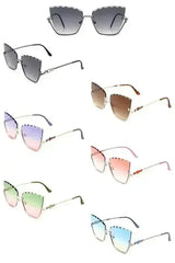 Half Frame Square Tinted Cat Eye Sunglasses - Femstylo