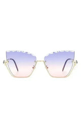 Half Frame Square Tinted Cat Eye Sunglasses - Femstylo
