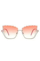 Half Frame Square Tinted Cat Eye Sunglasses - Femstylo