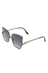 Half Frame Square Tinted Cat Eye Sunglasses - Femstylo