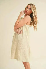 Aemi + Co Embroidered Trim Gauze Square Neck Mini Cami Dress - Femstylo