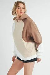 Color Block Hoodie - Kangaroo Pocket Pullover | Aemi + Co | Femstylo - Femstylo